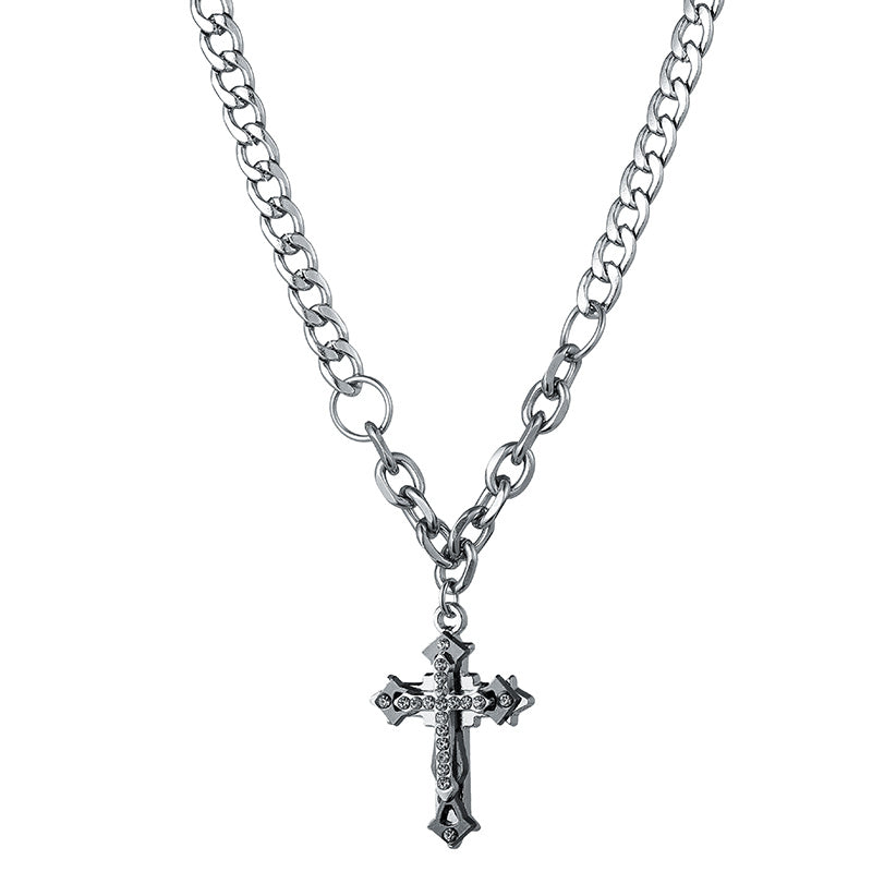 Men's Premium Diamond Cross Pendant Necklace